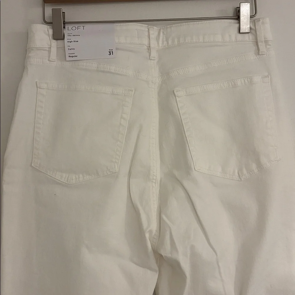 LOFT Women's Cream High Rise Skinny Jeans - Picture 6 of 6